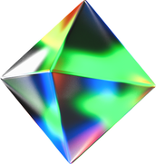 3D Glowing Glass Octahedron